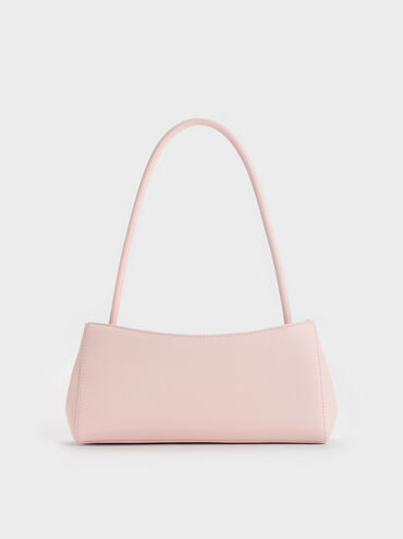 Hazel Bow Panelled Shoulder Bag, Soft Pink, hi-res
