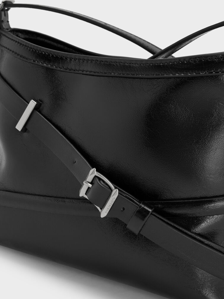 Bryna Buckled-Strap Crossbody Bag, Noir, hi-res
