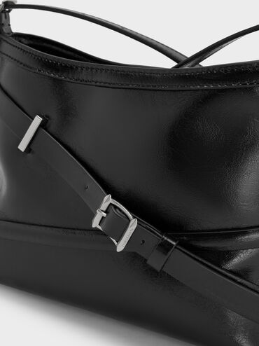 Bryna Buckled-Strap Crossbody Bag, Noir, hi-res