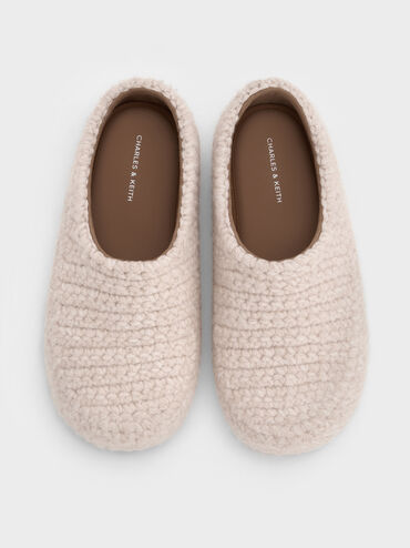 Crochet Flat Mules, Chalk, hi-res