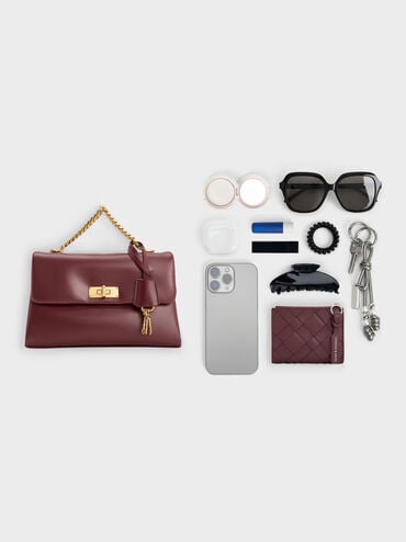 Kerry Chain-Handle Crossbody Bag, Mulberry Plum, hi-res