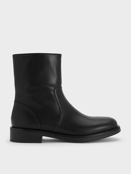 Side-Zip Ankle Boots, Black, hi-res