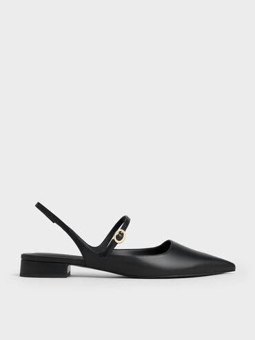 Roxane Slingback Mary Jane Flats, Black, hi-res