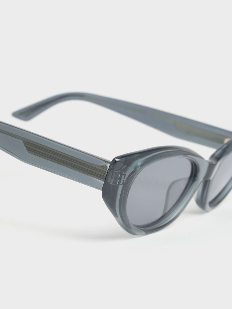 Bijou Recycled Acetate Cateye Sunglasses, Teal, hi-res