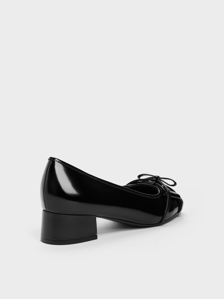 Bettina Double-Bow Pumps, Black Box, hi-res