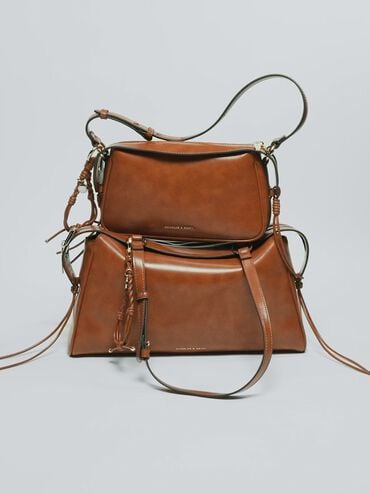 Haylen Braided-Charm Tote Bag, Distressed Tan, hi-res