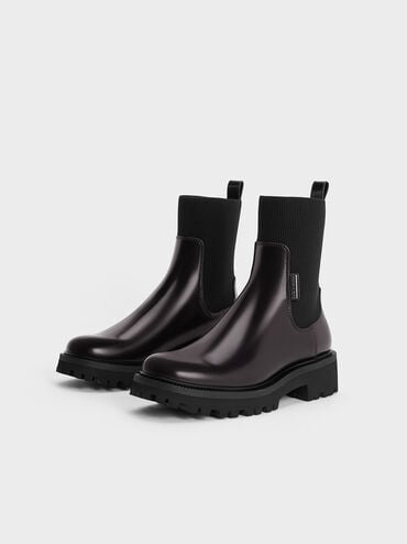 Remy Ridged-Sole Chelsea Boots, Burgundy, hi-res