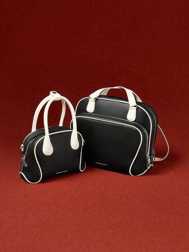 Nelly Two-Tone Front-Pocket Boxy Backpack, Multi, hi-res