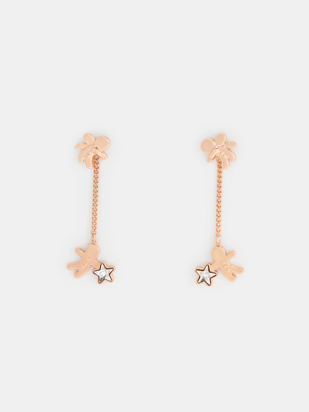 Athalia Gingerbread-Fairy Drop Earrings, Rose Gold, hi-res