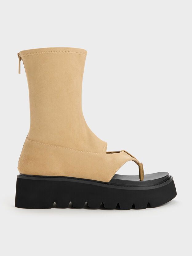 Laine Faux Suede Platform Boot Sandals, Sand, hi-res