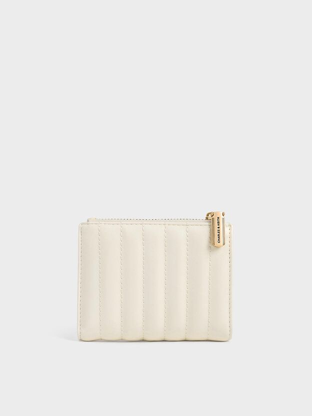 Donna Panelled Top-Zip Wallet, Cream, hi-res