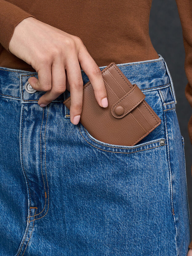 Bliss Snap Button Card Holder, Chocolate, hi-res