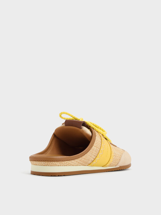 Suede Woven Slip-On Sneakers, Beige, hi-res