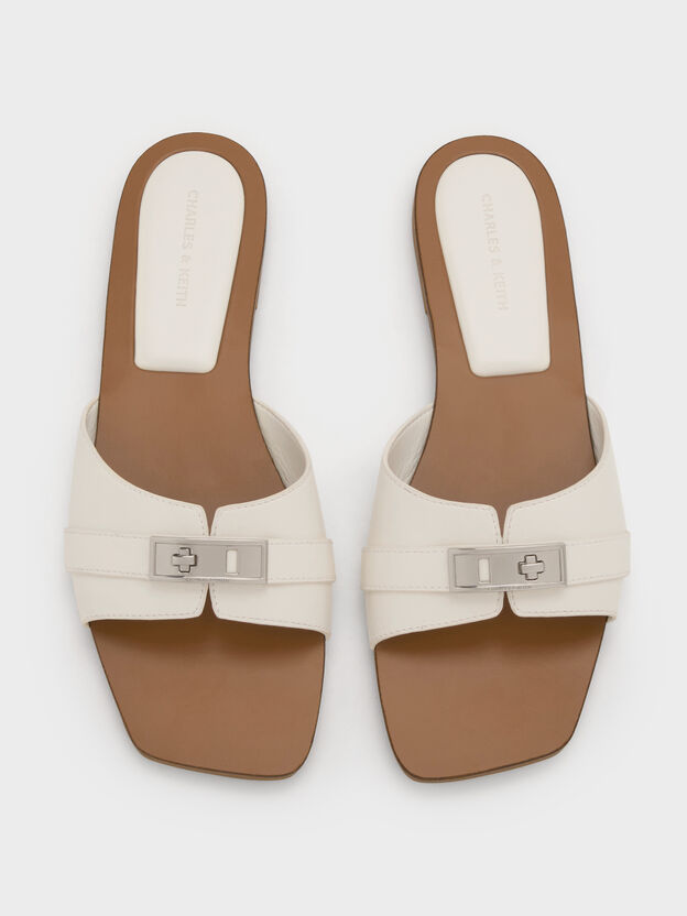 Lando Belted Slide Sandals, Chalk, hi-res