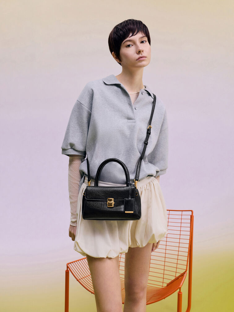 Acelynn Rope-Chain Tote Bag, Black, hi-res