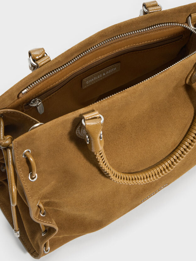 Large Nylah Grommet Lace-Up Tote Bag, Sahara Sand, hi-res