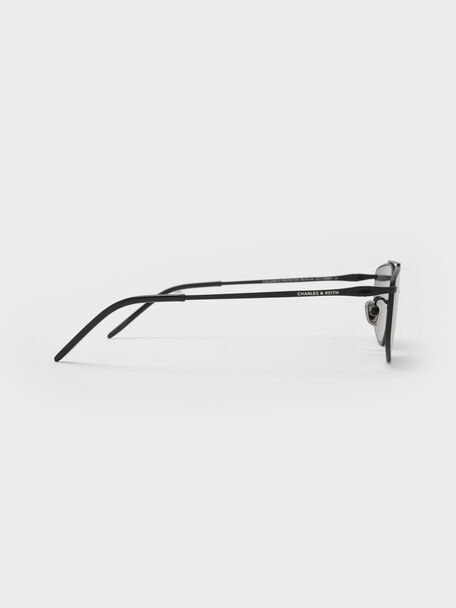Elowyn Metal-Rim Aviator Sunglasses, Noir, hi-res