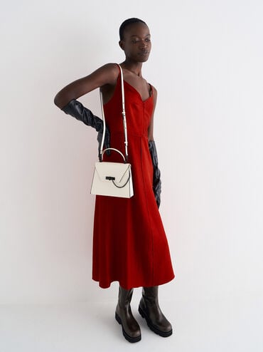 Samantha Envelope Top Handle Bag, Cream, hi-res