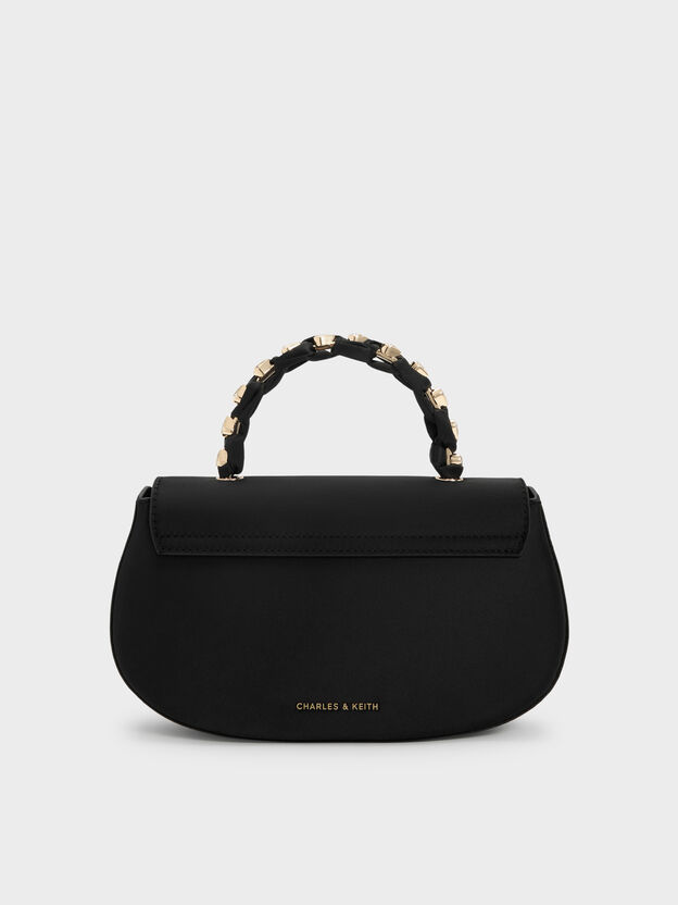 Eilian Braided Top Handle Bag, Black, hi-res