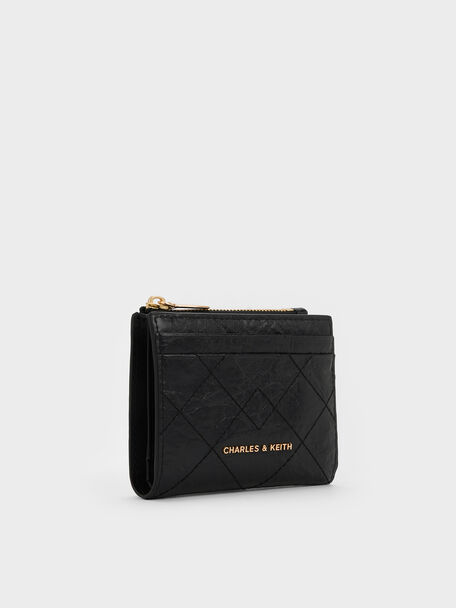 Duo Quilted Small Wallet, Black, hi-res