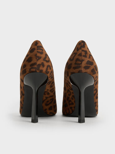 Leopard-Print Pointed-Toe Pumps, Animal Print Brown, hi-res