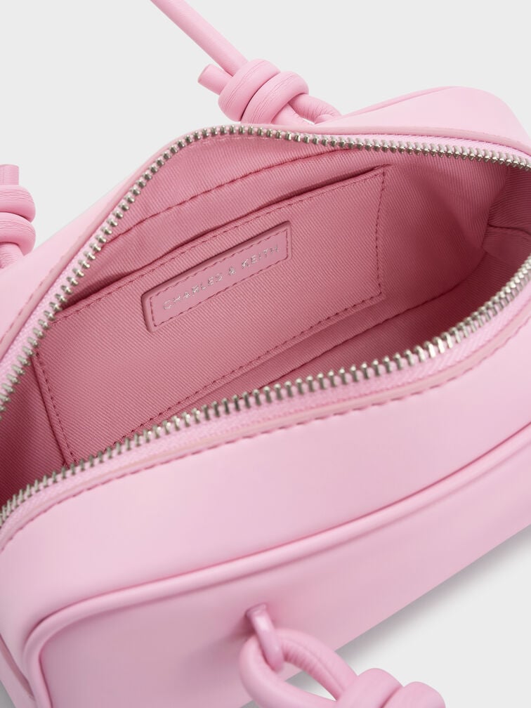Sammie Knotted-Handle Elongated Bag, Bubble Gum Pink, hi-res