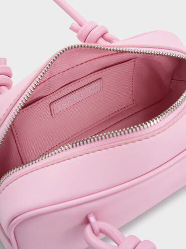 Sammie Knotted-Handle Elongated Bag, Bubble Gum Pink, hi-res