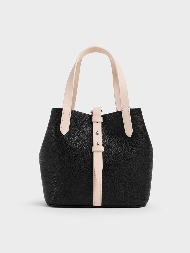 Mini Beryl Two-Tone Bucket Bag, Multi Black, hi-res