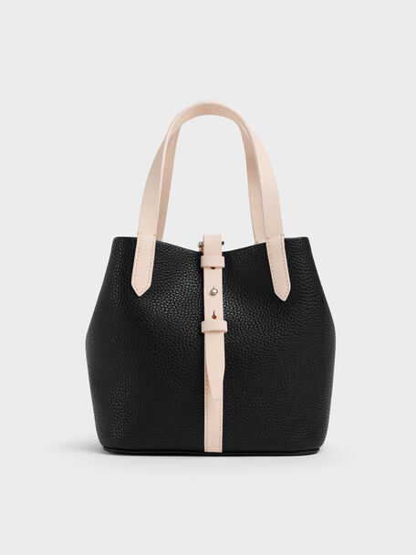 Mini Beryl Two-Tone Bucket Bag, Multi Black, hi-res