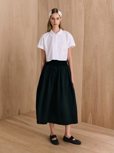 Winona Felt Bow Furry-Strap Mary Jane Flats, Black Textured, hi-res