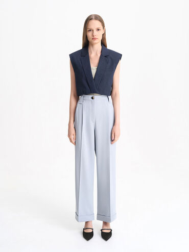 Flores Recycled Polyester Gem-Strap Flat Mules, Black, hi-res