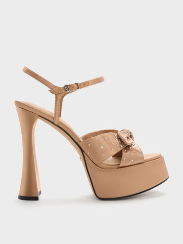 Jayce Crystal Platform Sandals, Nude, hi-res