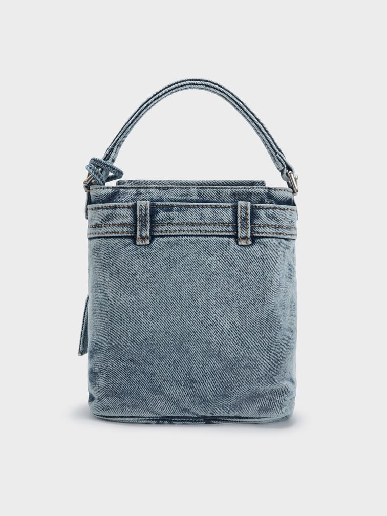 Arita Denim Jeans Bucket Bag, Denim Blue, hi-res