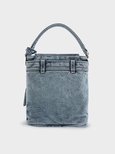 Arita Denim Jeans Bucket Bag, Denim Blue, hi-res