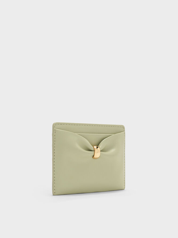 Halsey Ruched Card Holder, Pale Sage, hi-res