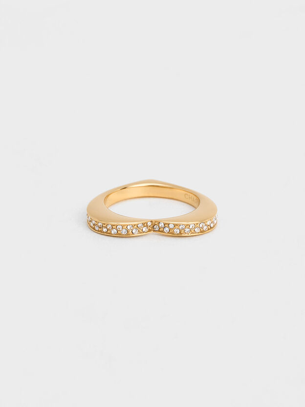 Malorie Crystal Heart Ring, Gold, hi-res