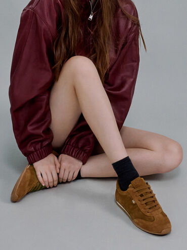 Jace Suede Sneakers, Brown, hi-res