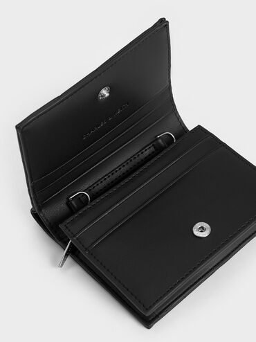 Cassia Quilted Chain-Handle Mini Wallet, Noir, hi-res