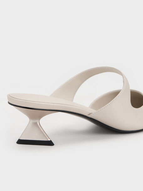 Vada Asymmetric Sculptural Heel Pumps, White, hi-res