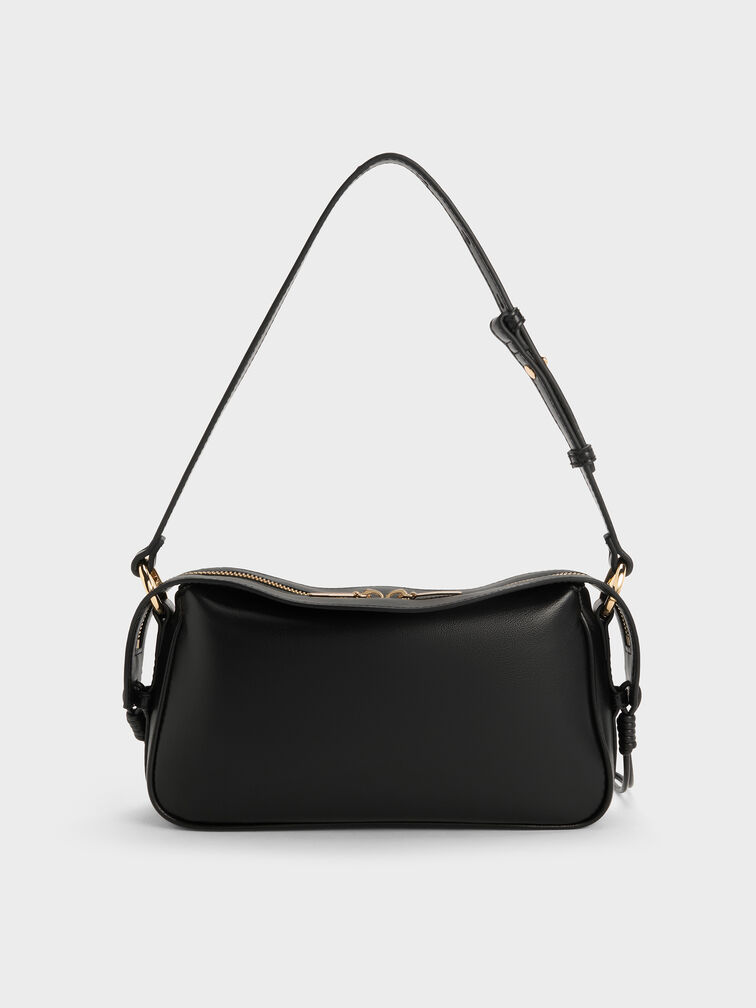 Mini Haylen Braided-Charm Shoulder Bag, Black, hi-res