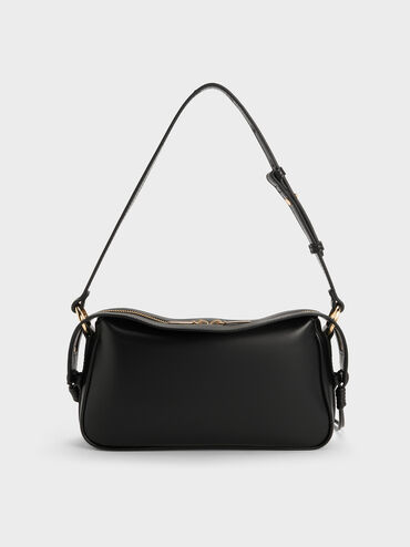 Mini Haylen Braided-Charm Shoulder Bag, Black, hi-res