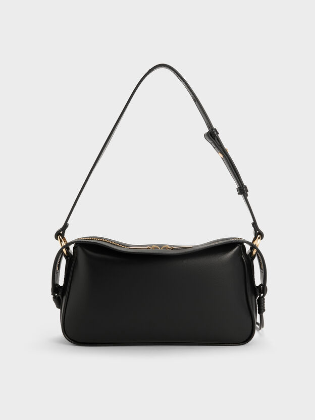 Mini Haylen Braided-Charm Shoulder Bag, Black, hi-res