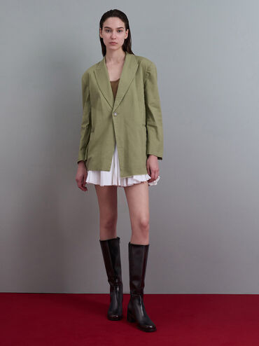 Louise Block-Heel Knee-High Boots, Dark Brown, hi-res