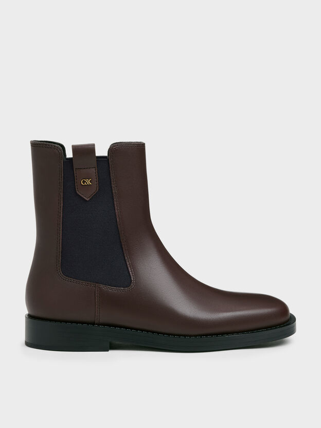 Kallie Leather Chelsea Boots, Dark Brown, hi-res