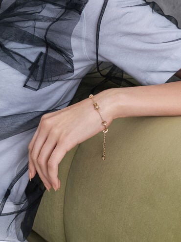 Hermione Crystal Bracelet, Gold, hi-res