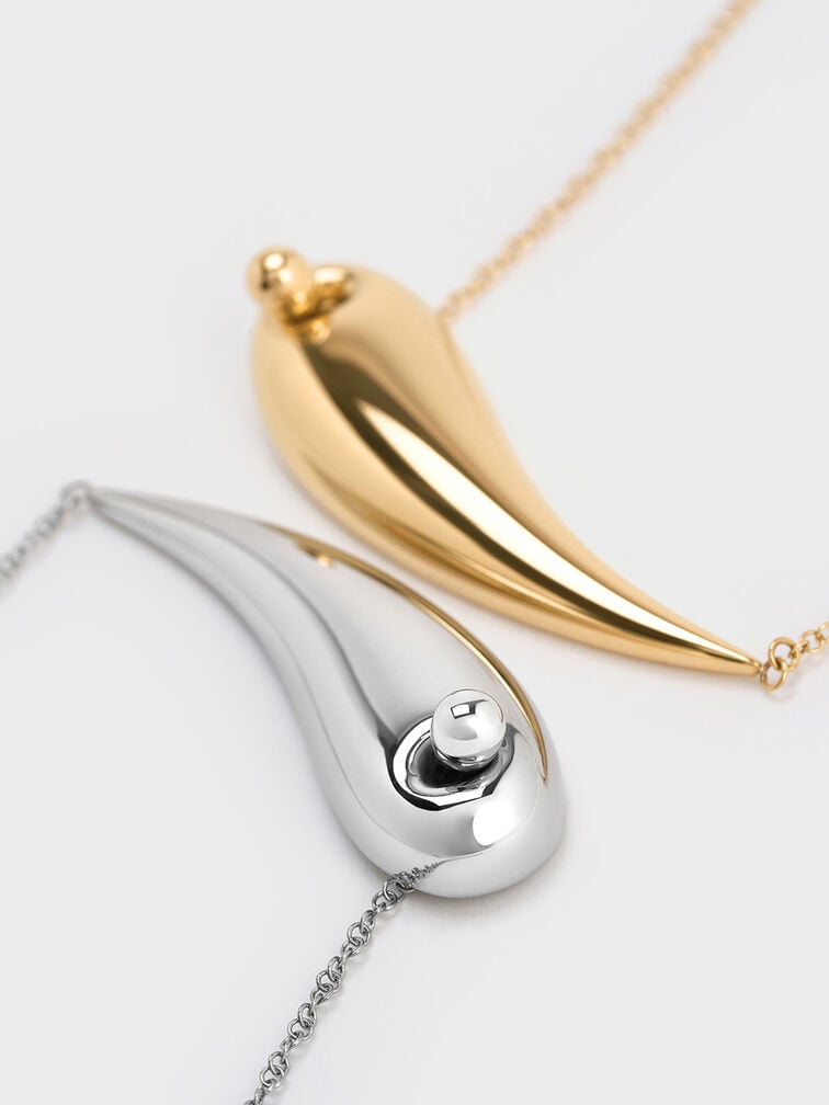 Eimear Sculptural Asymmetrical Necklace, Silver, hi-res