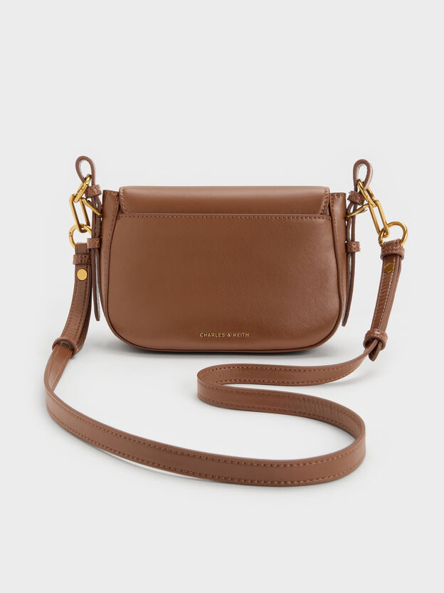 Gwynne Metallic-Accent Crossbody Bag, Chocolate, hi-res