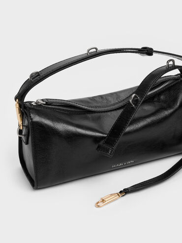 Delfina Elongated Shoulder Bag, Noir, hi-res