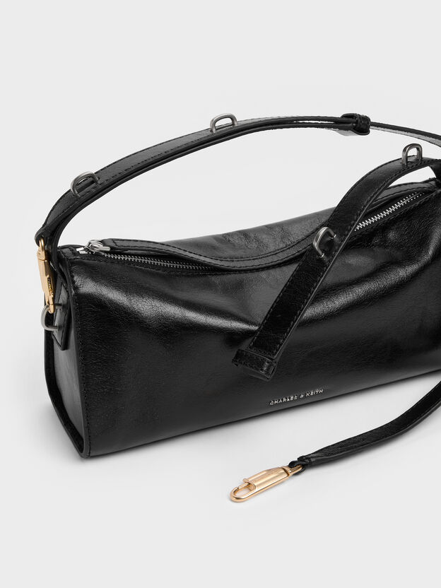 Delfina Elongated Shoulder Bag, Noir, hi-res