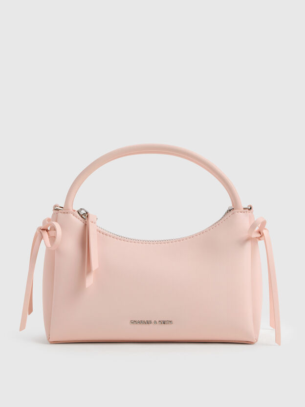 Hazel Bow Top Handle Bag, Soft Pink, hi-res